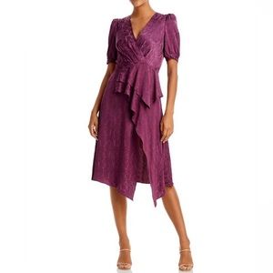bcbg pink feather dress Miss Circle Women Perrin Fuchsia Pink Feather Dress High Slit Gown